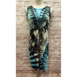 Brightly Twisted Dress Womens XS Tie Dye Mini Sheath Sundress Boho Festival NEW